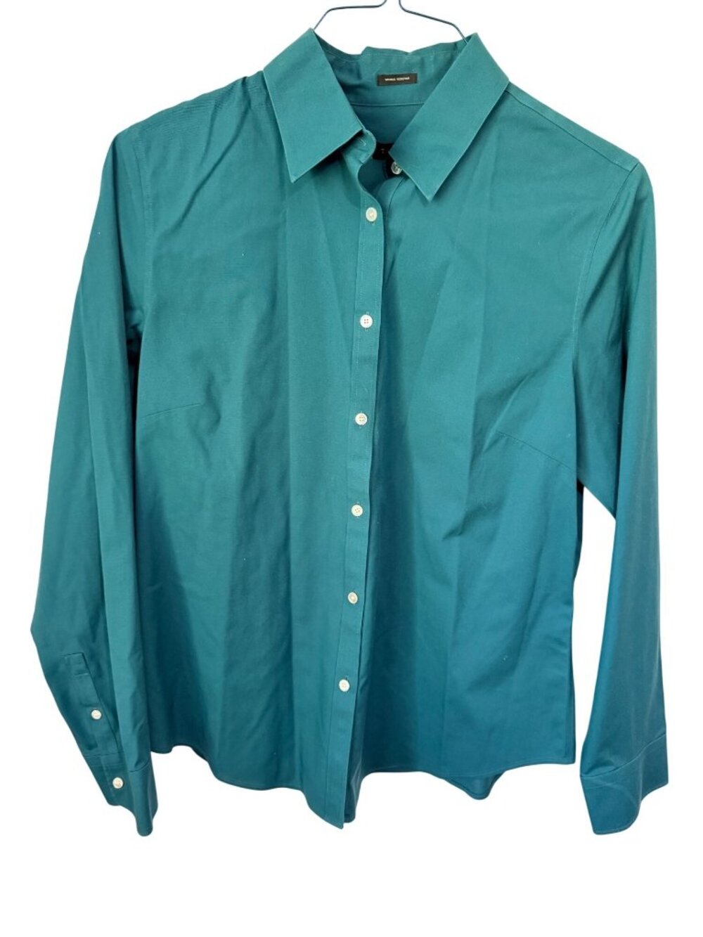 Talbots Button Down Shirt Teal Blue L/S Wrinkle Resistant Womans 12